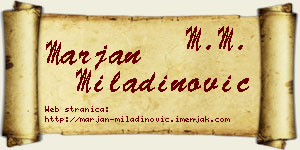 Marjan Miladinović vizit kartica